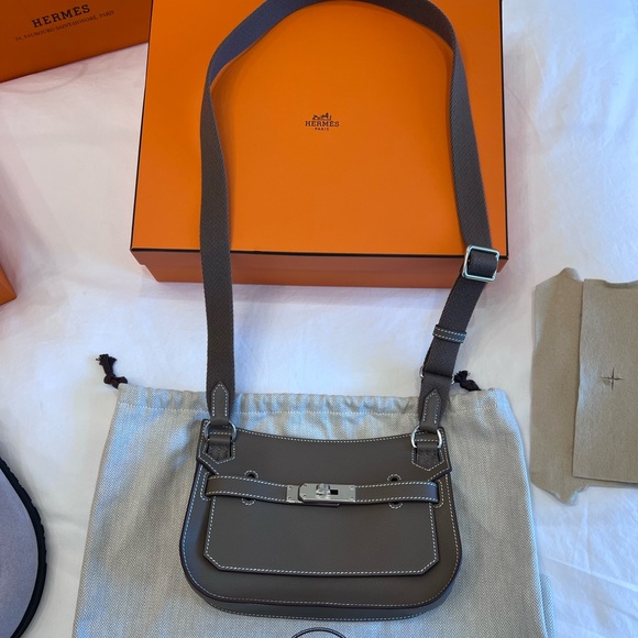 Hermes | Bags | Hermes Mini Jypsiere In Etoupe Evercolor Leather | Poshmark